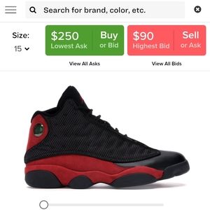 Retro 13 air jordan size 15